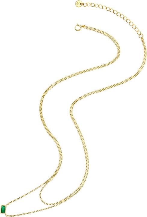 Actual product image Glanzstücke München Ladies sterling silver cubic zirconia yellow gold 42.0/36.0 cm basic chain + 5.0 cm extension - (Sterling Silver)