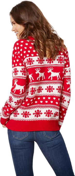 Produktbild tectake Weihnachtspullover Winterzauber rot-weiss für Frauen (M)