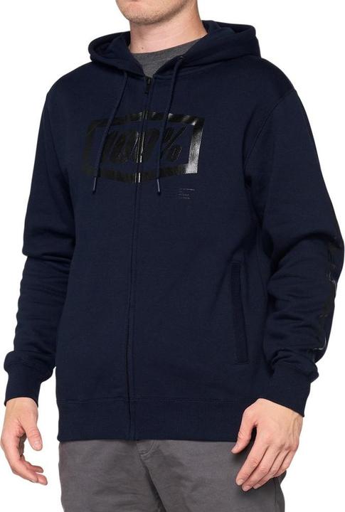 100% Syndicate Kapuzenjacke mit Reissverschluss, Grösse M, Marineblau/Schwarz (M)