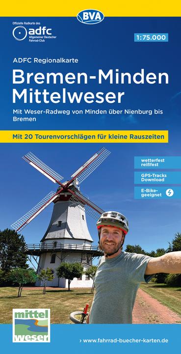 Produktbild ADFC-Regionalkarte Bremen-Minden Mittel