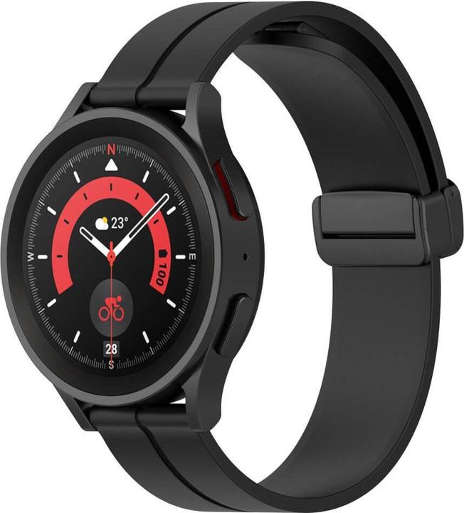 Cover-Discount Silicone replacement bracelet 20mm black (20 mm, Silicone)