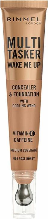 Image du produit Rimmel London Multi-Tasker Wake Me Up Foundation & Concealer 065 Rose Honey Dépollue et éclaircit les cernes Métal (65 - Rose Honey)