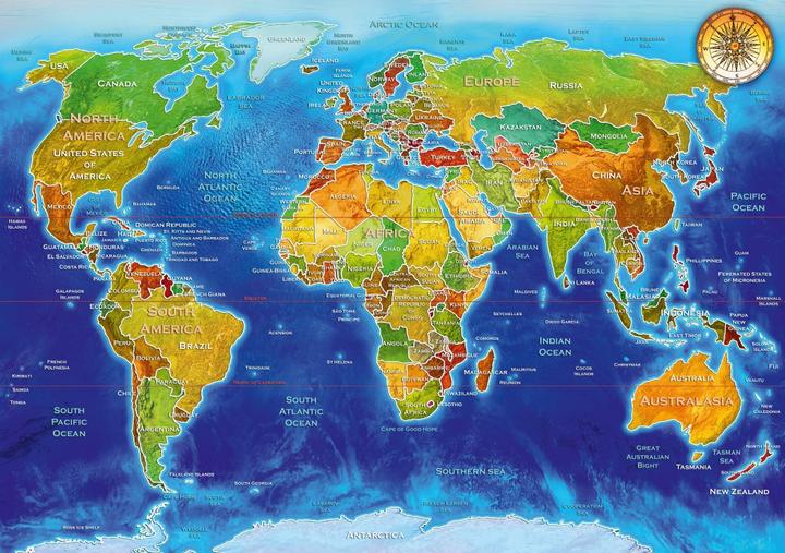 Immagine prodotto Bluebird Puzzle della mappa geopolitica del mondo (1000 pezzi)