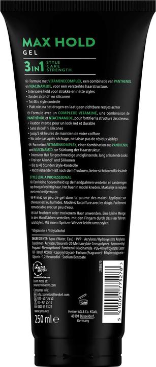 Produktbild Syoss Haargel Max Hold 250 ml (Haargel, 250 ml)