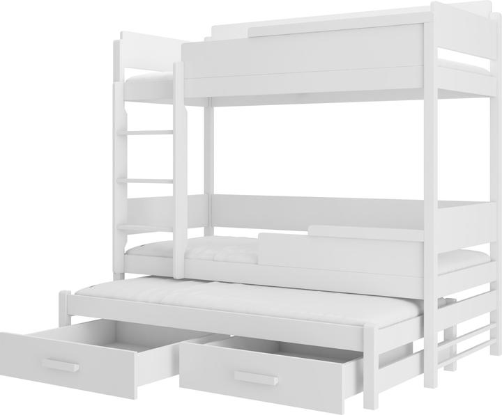 Produktbild ADRK Furniture Etagenbett verdreifachen mit Matratzen QUEEN 180x80 (180 x 80 cm)