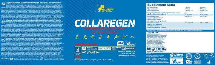 Nutritional values and ingredients Olimp Sport Nutrition Collaregen (400g can) (1 Piece, Powder, 400 g)