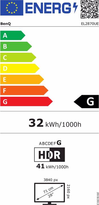 Energie-Label BenQ EL2870UE (3840 x 2160 Pixel, 28")