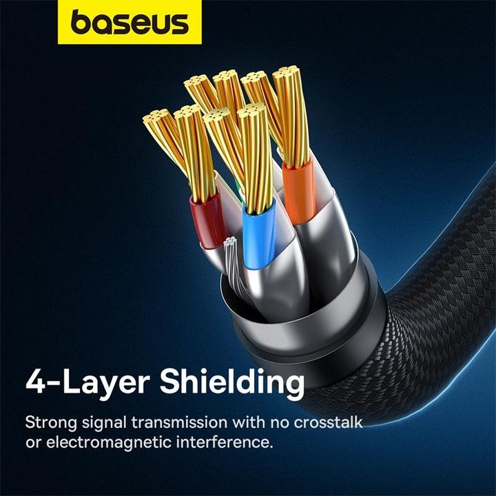 Image du produit Baseus Câble réseau en fil métallique cat.7 Ethernet RJ45, 10Gbps, 20m (noir) (S/FTP, CAT7, 20 m)