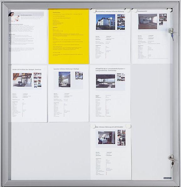 Image du produit eurokraft pro Vitrine d'affichage avec porte battante (Tableau magnétique, Tableau d'affichage, 74,5 x 69,5 cm)