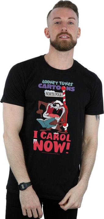 Actual product image Looney Tunes Mens Taz I Carol Now T-Shirt (4XL)