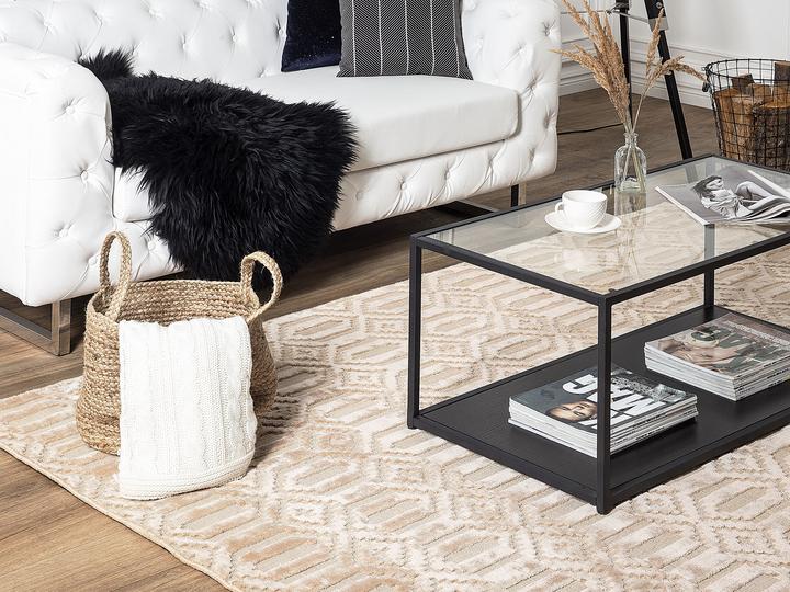 Actual product image Beliani Viscose carpet 140 x 200 cm beige ADATEPE (140 x 200 cm)