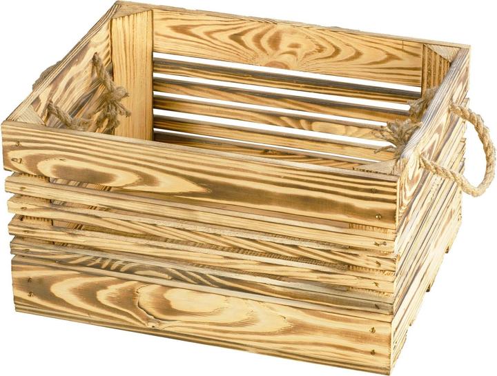 Produktbild Holz Zollhaus Holzharasse mit Kordel Geflammt, 30 x 38 cm (21 x 38 x 21 cm, 25.08 l)