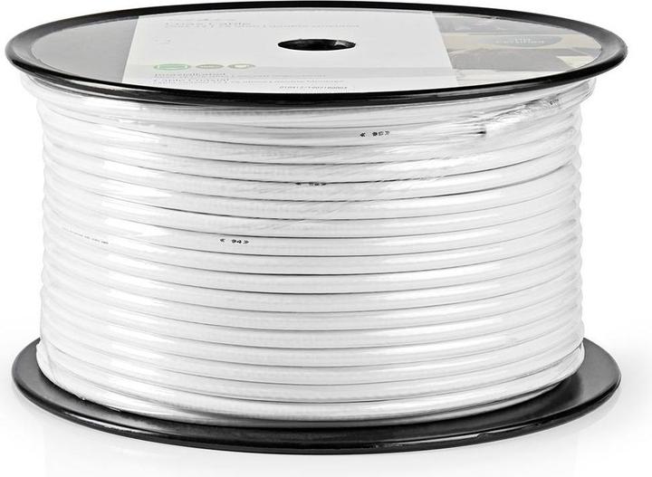 Actual product image Nedis Antenna Cable on Roll Coax 12 75 Ohm Double Shielded ECA 100.0 m Coax PVC White Roll (75 dB, Antenna cable)