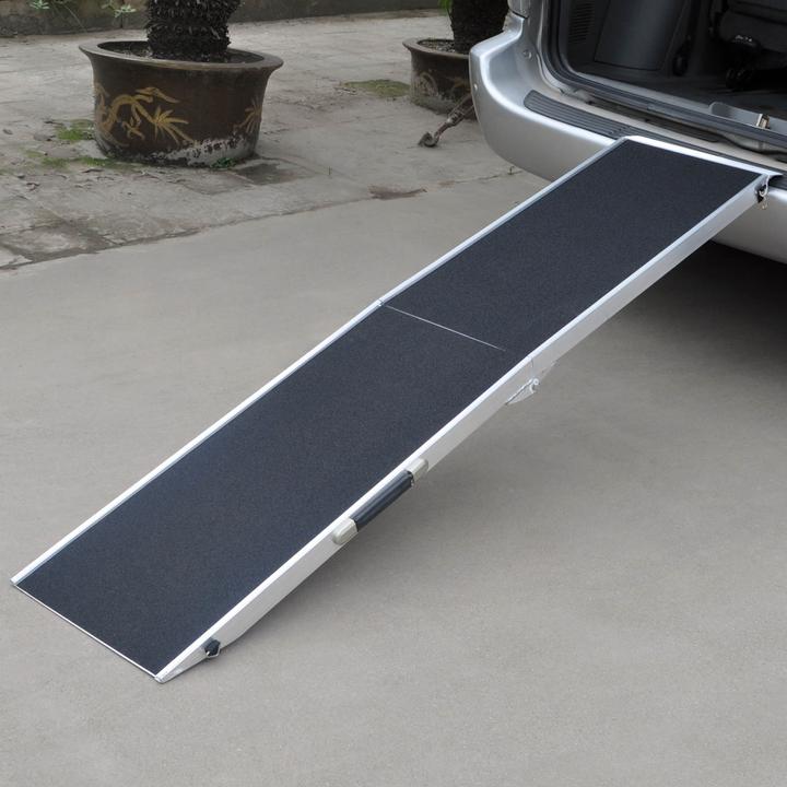 Actual product image Wiltec Foldable dog ramp 213x48cm 105x49cm 115kg Aluminium pet ramp (Dog, Foldable)