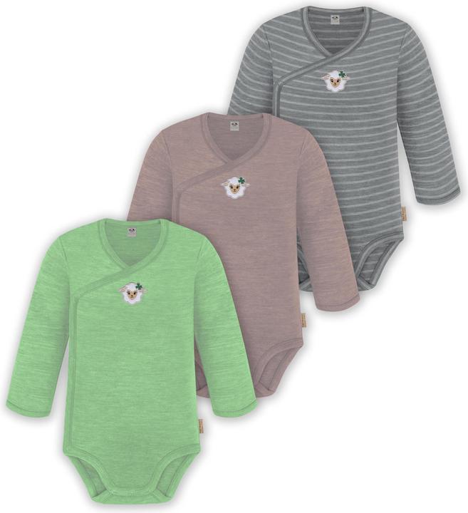 Immagine prodotto Normani Confezione da 3 pezzi di body a maniche lunghe in merino per bambino e bambina - 9355 (62)