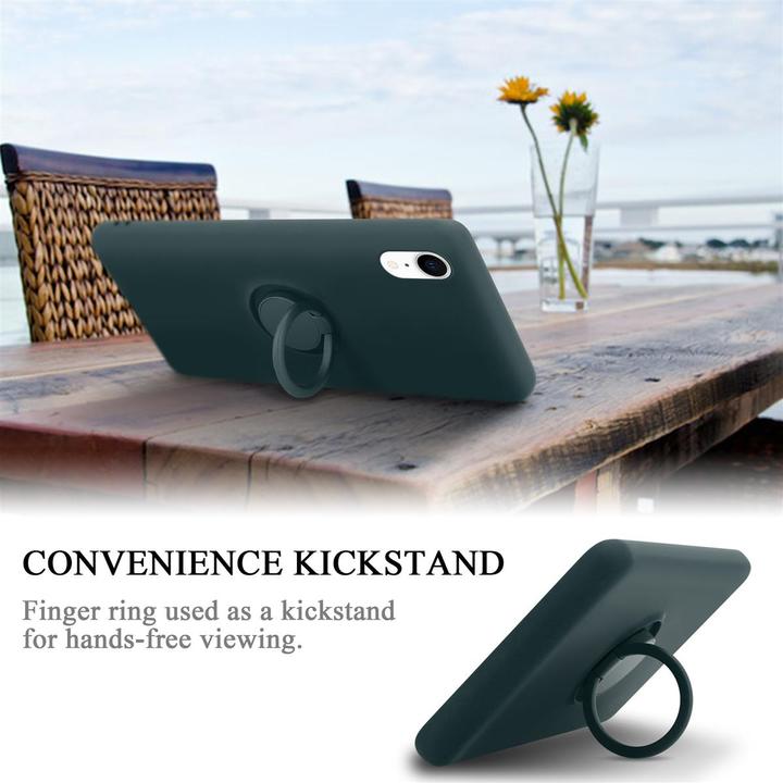 Productafbeelding Cadorabo TPU Vloeibare Ring Silicone Hoesje (Apple iPhone XR)