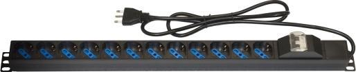 Actual product image Armadio Rack Multipresa 12 Prese Verticale Magnetotermico