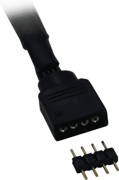 Actual product image Alphacool Aurora 5mm Twin LED RGB 30cm - Black Sleeved