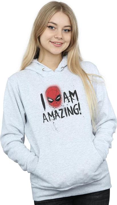 Actual product image Womens/Ladies Spider-Man I Am Amazing Hoodie (XXL)