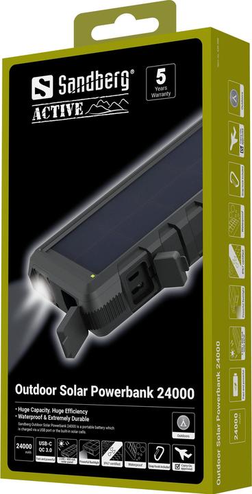 Actual product image Sandberg Outdoor Solar Powerbank (24000 mAh, 2 W, 88.80 Wh)