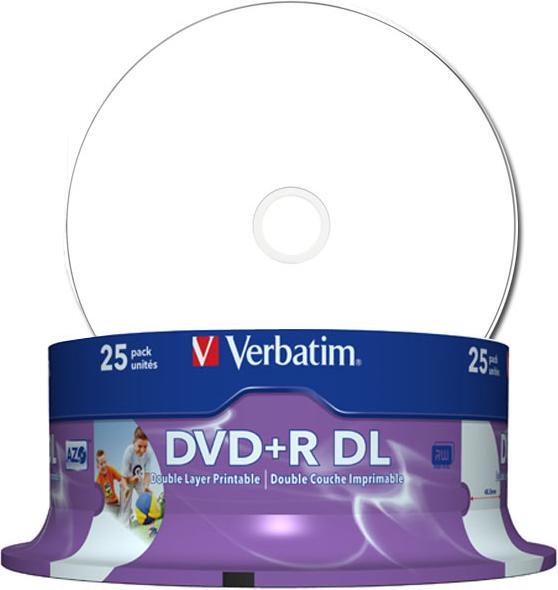 Image du produit Verbatim DVD+R, double couche, 8x, 8,5 Go, 25 broches (25 x)