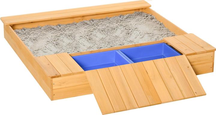 Produktbild Outsunny Sandkiste mit Bank und Aufbewahrungsfächern