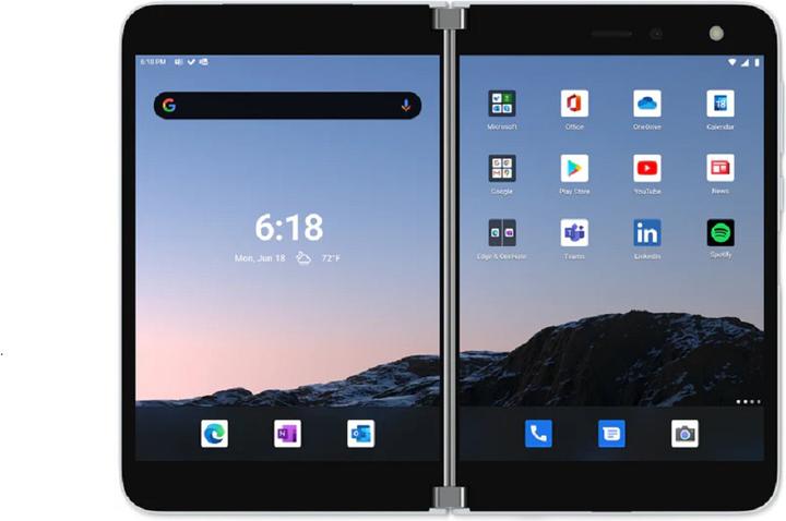 Image du produit Microsoft Surface Duo (256 Go, Glacier, 8.10", SIM + eSIM, 11 Mpx, 4G)