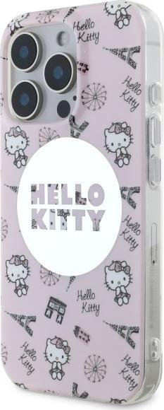 Immagine prodotto Hello Kitty HKHMP16LHAOPP Custodia rigida per iPhone 16 Pro 6,3" różowy/rosa IML All Over Paris Magsafe (Apple iPhone 16 Pro)