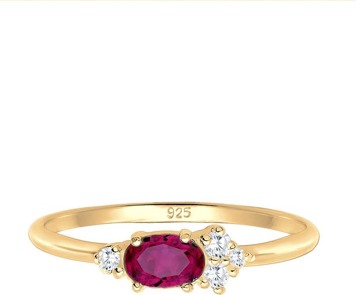 Actual product image Elli verziert mit Zirkonia Kristallen und Synthetischer Rubin (54, 925 Silver)