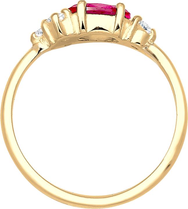 Actual product image Elli verziert mit Zirkonia Kristallen und Synthetischer Rubin (54, 925 Silver)