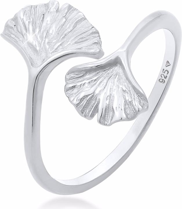 Elli Ginkgo Blatt Design Offen Verstellbar (54, 925 Silber)