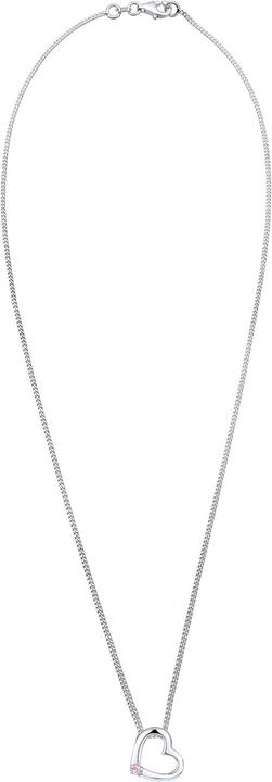 Immagine prodotto Elli mit Herz-Anhänger und Rosa Kristall (Argento, 45 cm)