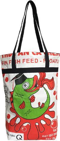 Immagine prodotto Bekos Upcycling - Grande borsa della spesa realizzata con sacchetti di cibo per pesci riciclati, di