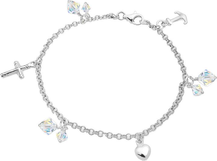 Produktbild Elli Bettelarmband mit Symbolen und Kristallen (18 cm, Sterling Silber)