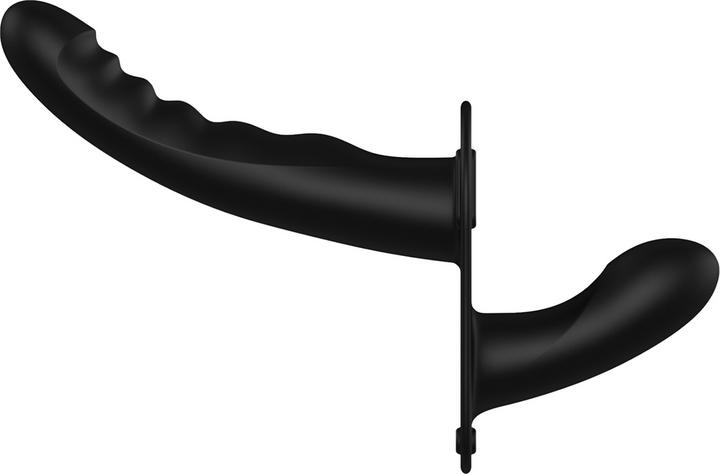 Image du produit Ouch! Dual Vibrating Silicone Ribbed Strap-On Adjustable