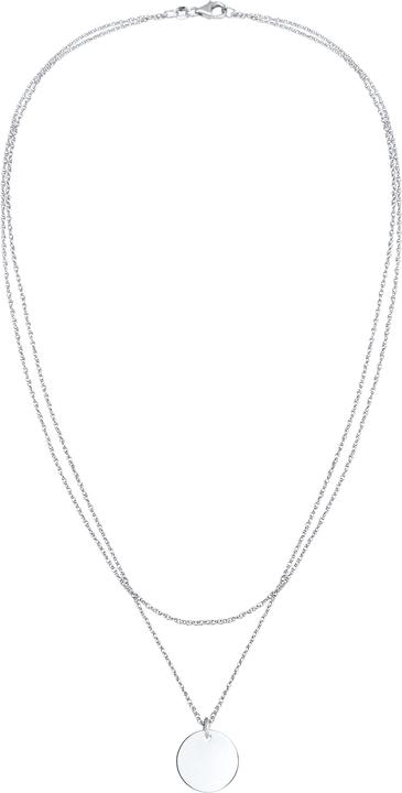 Produktbild Elli 2-lagige Kette mit Plättchen-Anhänger (Sterling Silber, 42 cm)