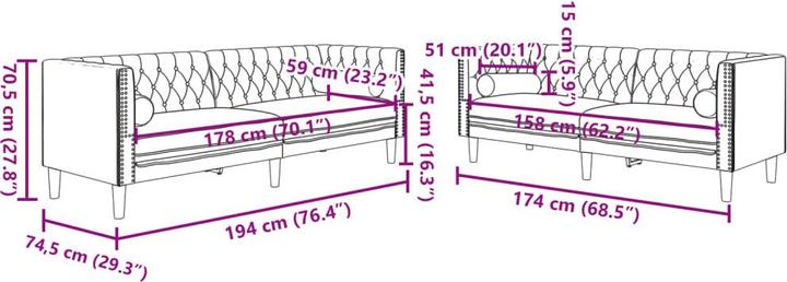 Actual product image VidaXL Lolia (Chesterfield)