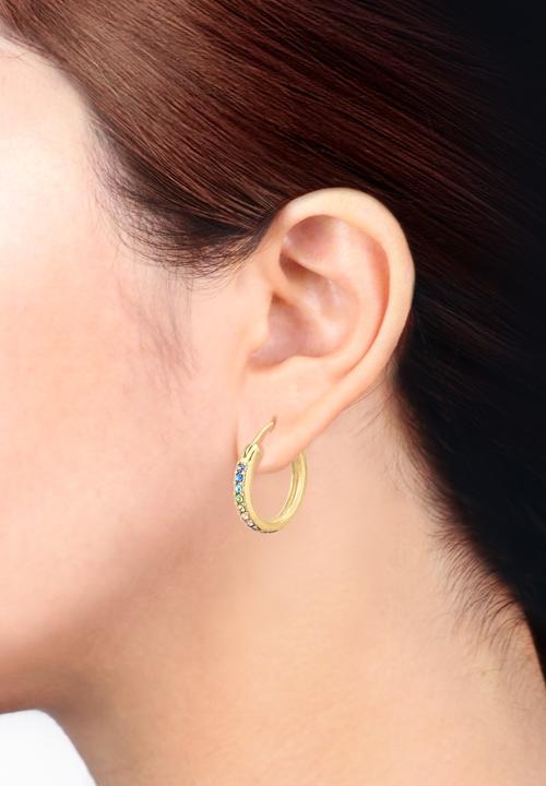 Actual product image Elli Creolen verziert mit Kristallen Regenbogenfarben (Sterling Silver)
