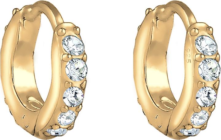 Image du produit Elli Creolen Minimal mit Kristallen (Argent Sterling)