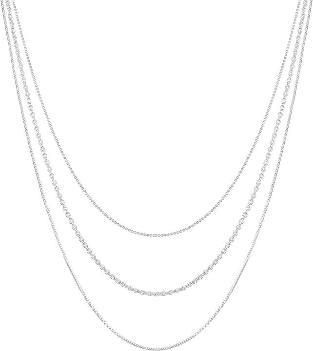 Actual product image Elli 3-lagige Kette (Sterling Silver, 45 cm)