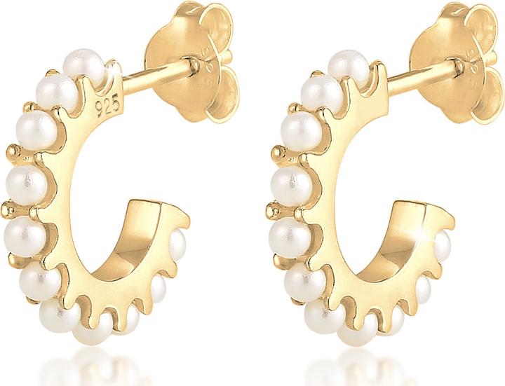 Elli Creolen Minimal mit Perlen (Sterling Silber)