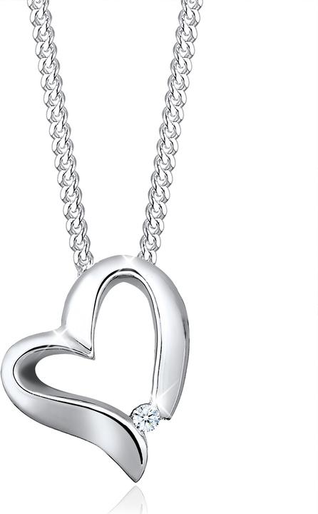 Produktbild Elli mit Herz-Anhänger Diamant (0.015 ct.) (Sterling Silber, 45 cm)
