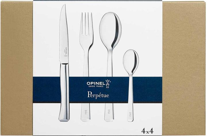 Actual product image Opinel Perpetue Box 4+4+4+4, cutlery set, stainless steel, polished, 4 knives, 4 forks, 4 spoons