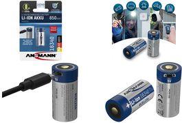 Actual product image Ansmann 16340 Li-Ion battery (1 pcs., 16340, 850 mAh)