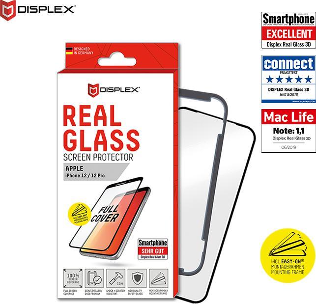 Immagine prodotto Displex Real Glass, Full Cover Panzerglas (1 Pezzo/i, Apple iPhone 12, Realme 12 Pro+)