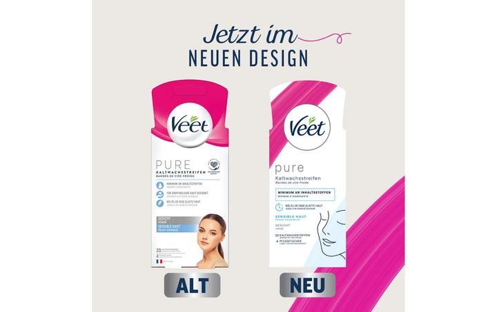 Produktbild Veet Kaltwachsstreifen sensitive Haut Gesicht (20 x, 29 g)