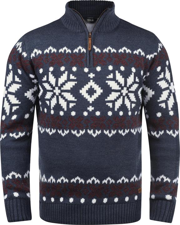 Image du produit Solid Norwin Pull En Grosse Maille À Col Camionneur Pull-Over Pour Homme Avec Col Droit (S)