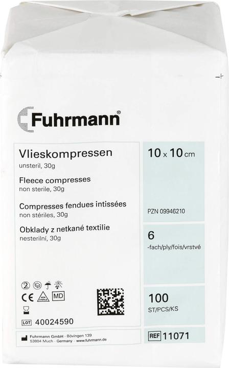 Produktbild Fuhrmann Vlieskompressen 10x10 6-lagig unsteril, 100 St KOM