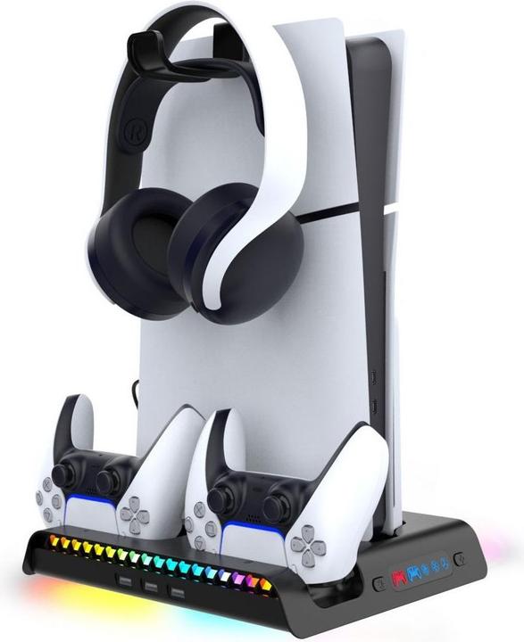 Produktbild - iPega P5S006 Multifunctional Charging RGB Stand with Cooling for PS5 Slim Black (PS5)