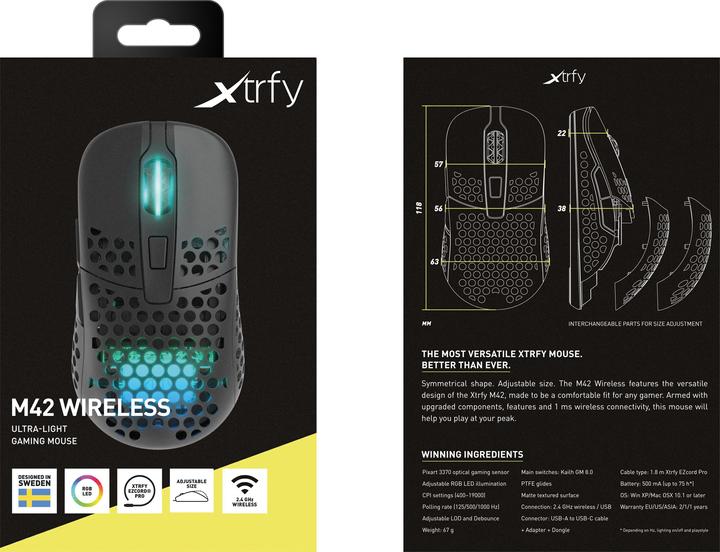 Actual product image CHERRY xtrfy M42 (Cable, Wireless)